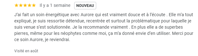 Témoignage de cliente satisfaite après un accompagnement en transformation professionnelle.