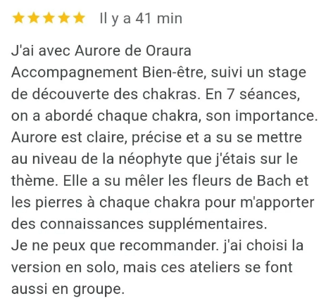 Témoignage de cliente satisfaite après un accompagnement en transformation professionnelle.