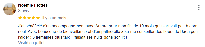 Témoignage de cliente satisfaite après un accompagnement en Fleurs de Bach.