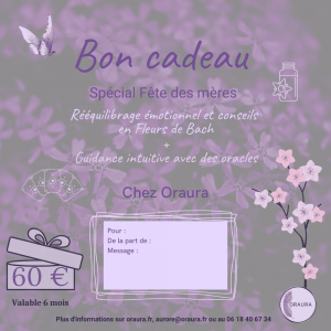 Bon cadeau Fête des Mères – Rééquilibrage émotionnel + guidance intuitive avec des oracles