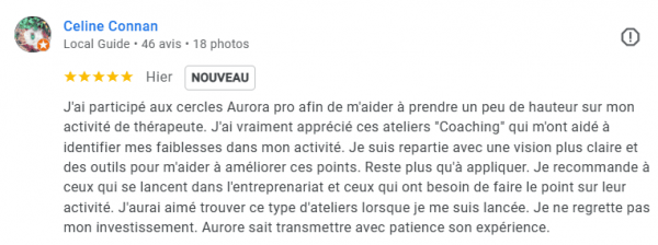 Témoignage d'une femme entrepreneure ayant participé au Cercle Oraura Pro : Envol Serein à Tours